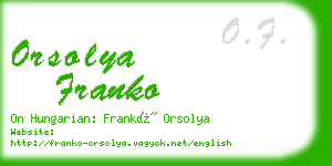 orsolya franko business card